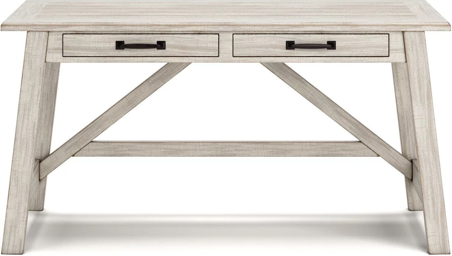 Carynhurst White Wash Home Office Large Leg Desk H75544