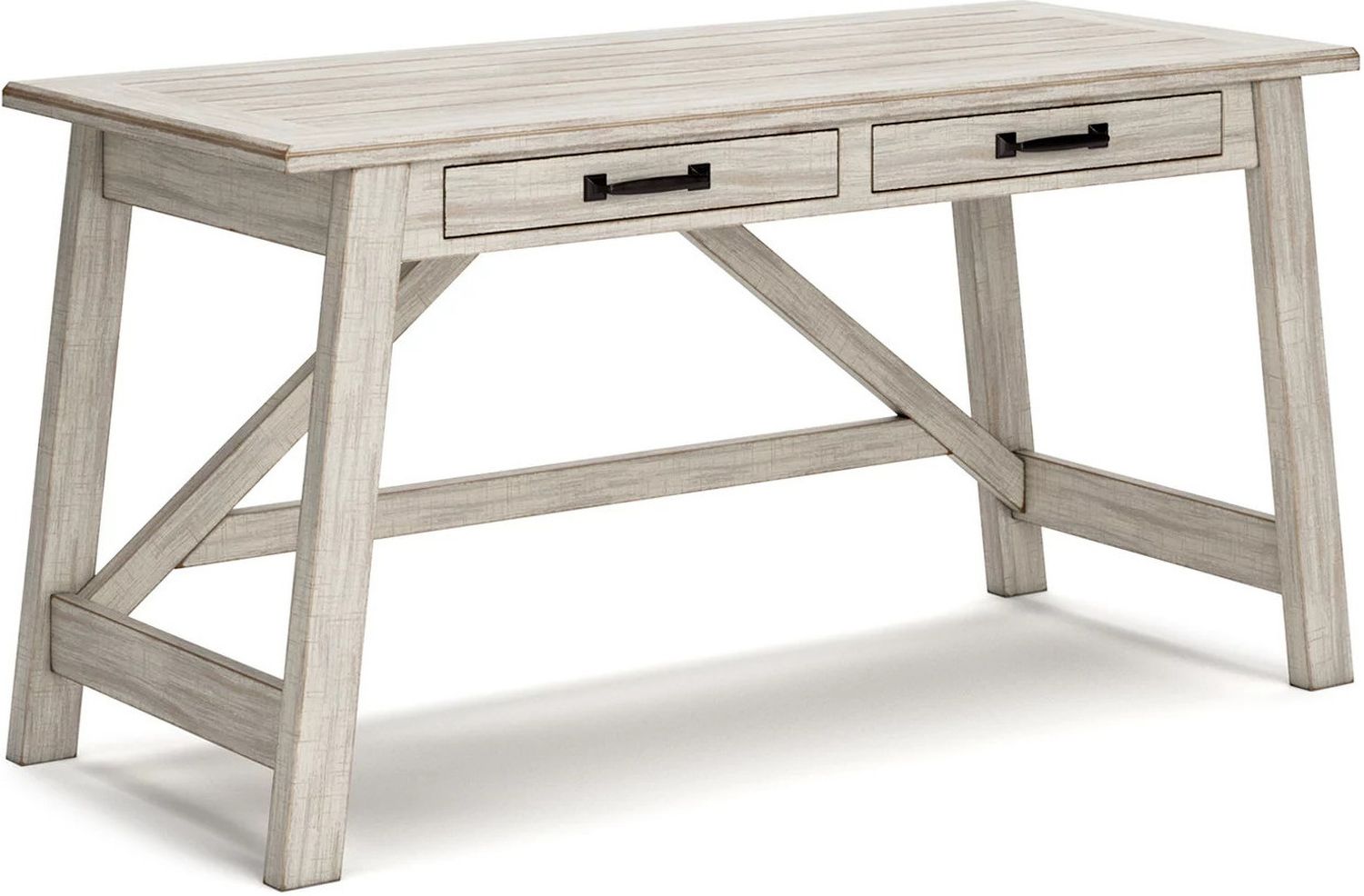 Carynhurst White Wash Home Office Large Leg Desk H75544