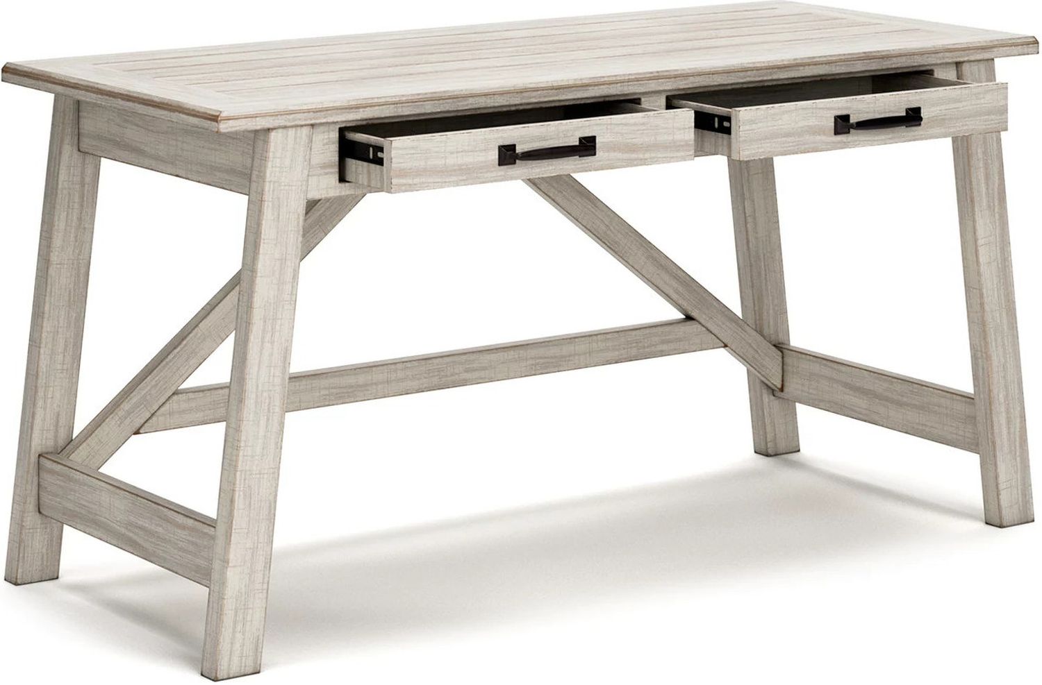 Carynhurst White Wash Home Office Large Leg Desk H75544