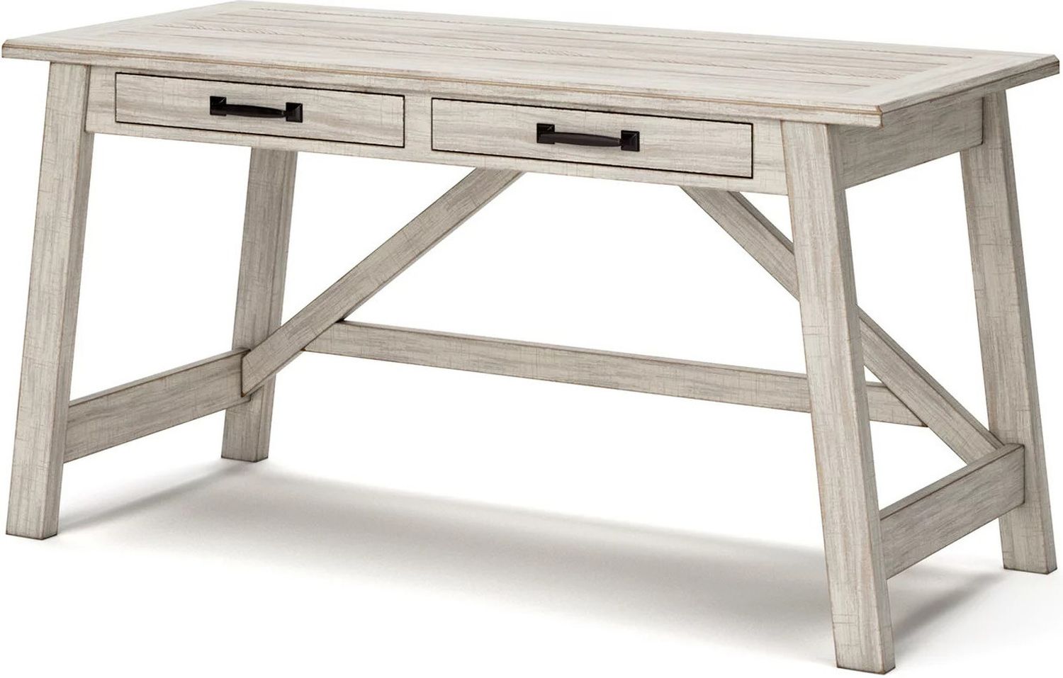 Carynhurst White Wash Home Office Large Leg Desk H75544