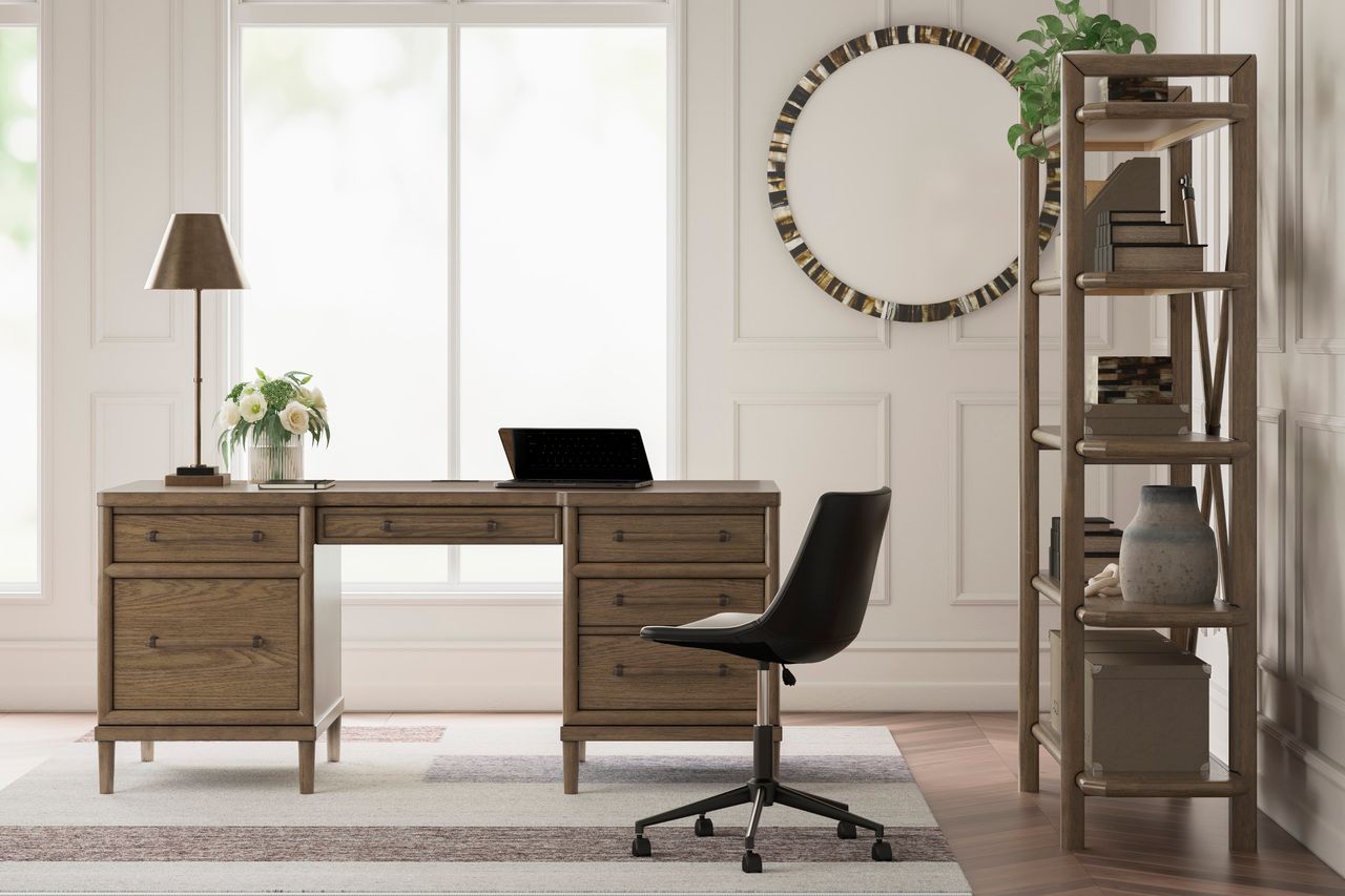 Roanhowe 68 Inch Home Office Desk In Brown H76921