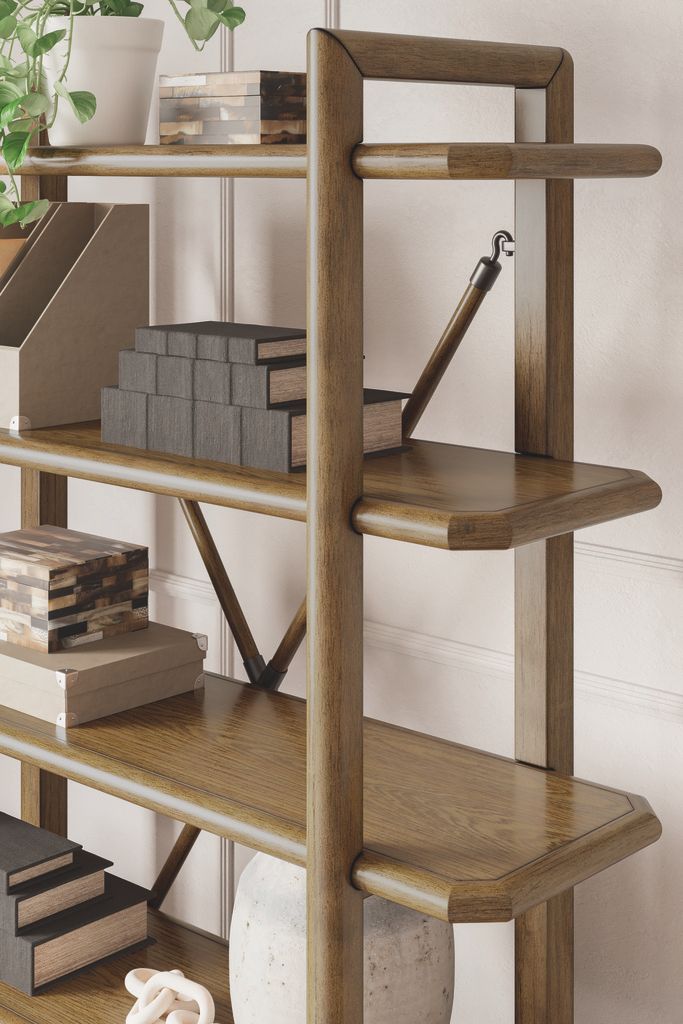 Roanhowe 71 Inch Bookcase In Brown H76970