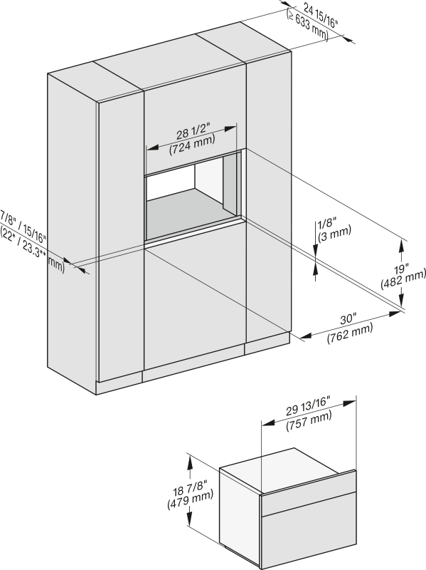 30" handleless compact speed oven H7870BMXOB
