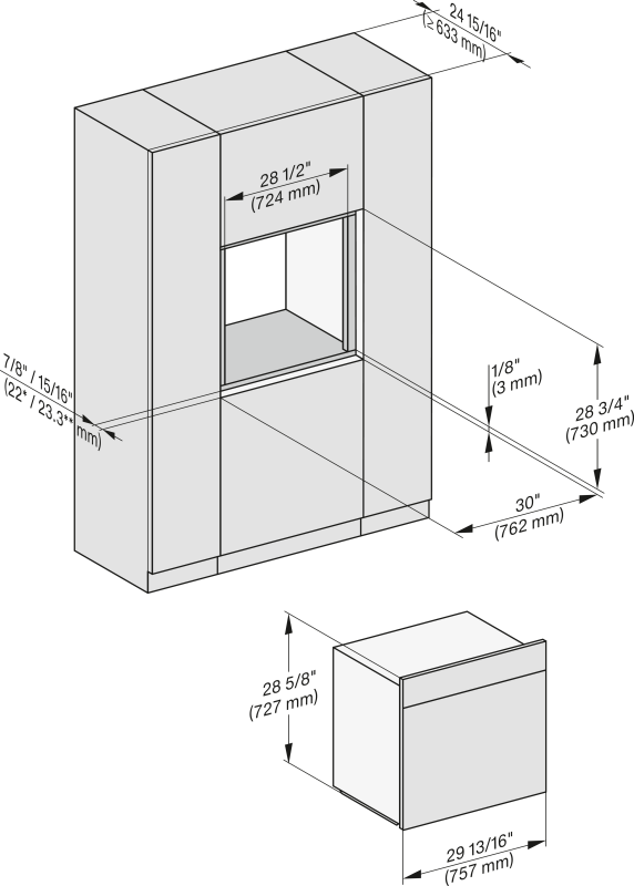30" handleless oven H7880BPXOB