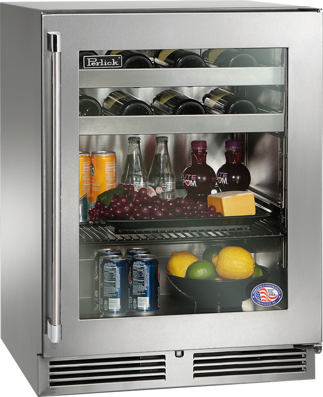 The ADA-Compliant single-door 24-inch Beverage Center is designed for maximum capacity of food, beverage, and precious vintages while adhering to strict 34-inch counter height ADA-Compliant r