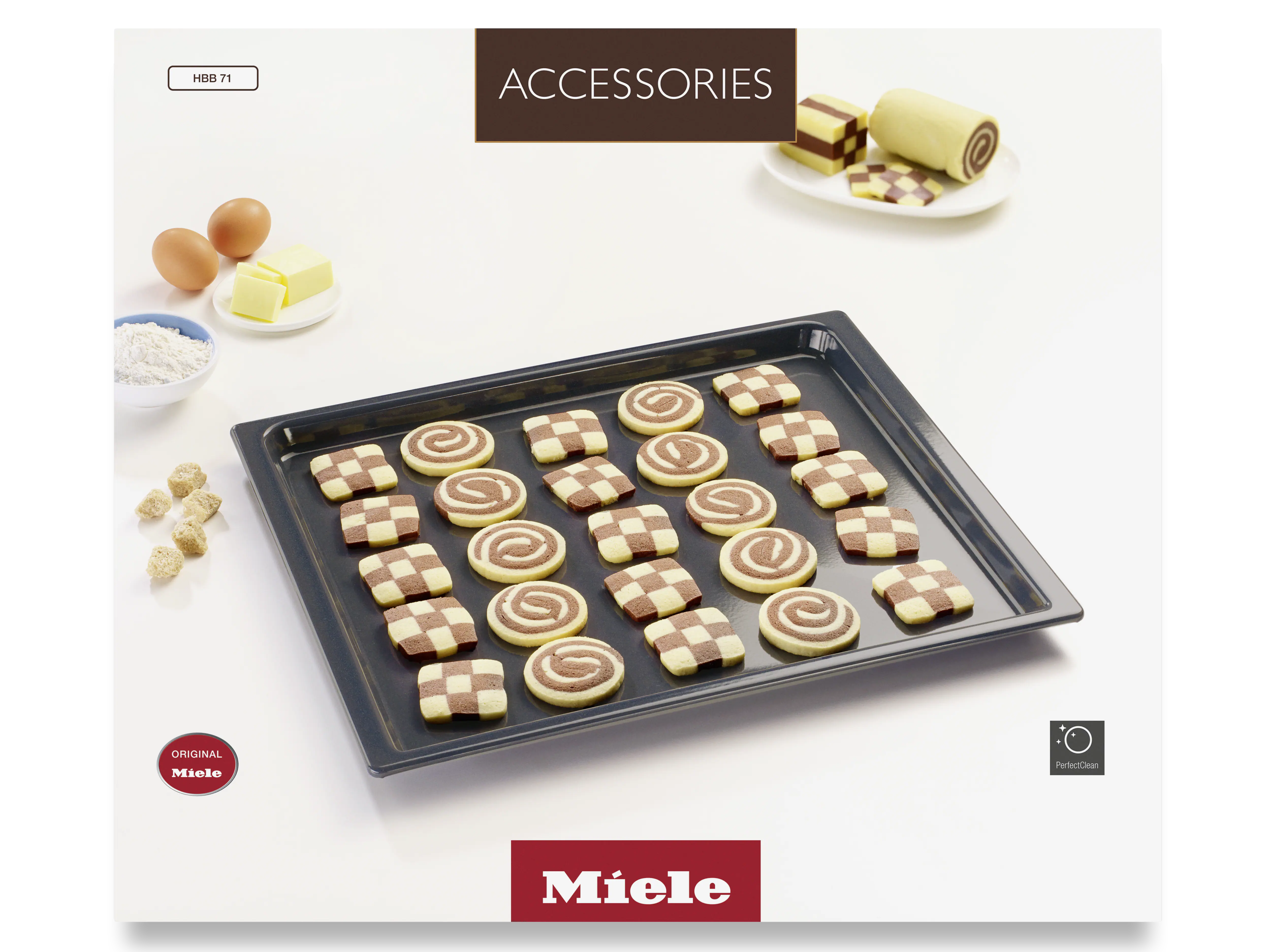 Genuine baking tray with PerfectClean finish. HBB71