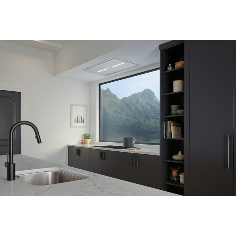 43-inch Ceiling Mounted Range Hood with LED Light Choice of blowers sold separately HBC1 Series HBC143EWH