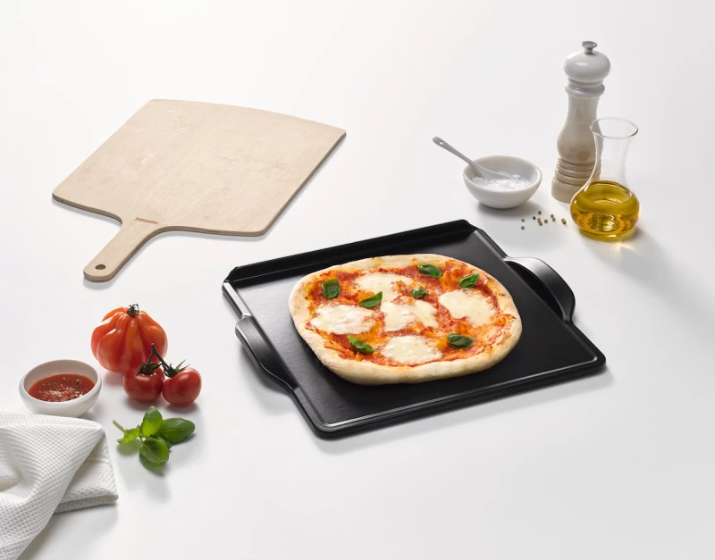 Gourmet baking and pizza stone for achieving the same results as if baked in a stone oven. HBS70