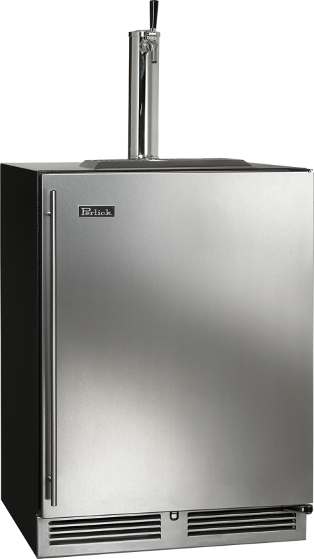 Perlick's Front Venting 24-inch Undercounter Refrigerator features two (2) full-extension shelves and 5.3 cubic feet of space to provide ample storage for 144 or 5 cases of bottled beverages HC24RS