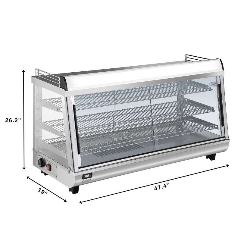48 in. Glass Countertop Display Warmer, 6.5 cu. ft. in Stainless Steel HDC6CSS, product image 5 of 12