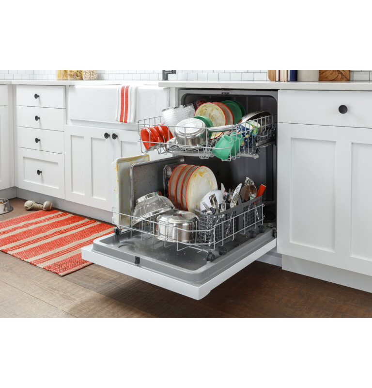 Two Button Dishwasher with Plastic Interior HDF330PGRWW