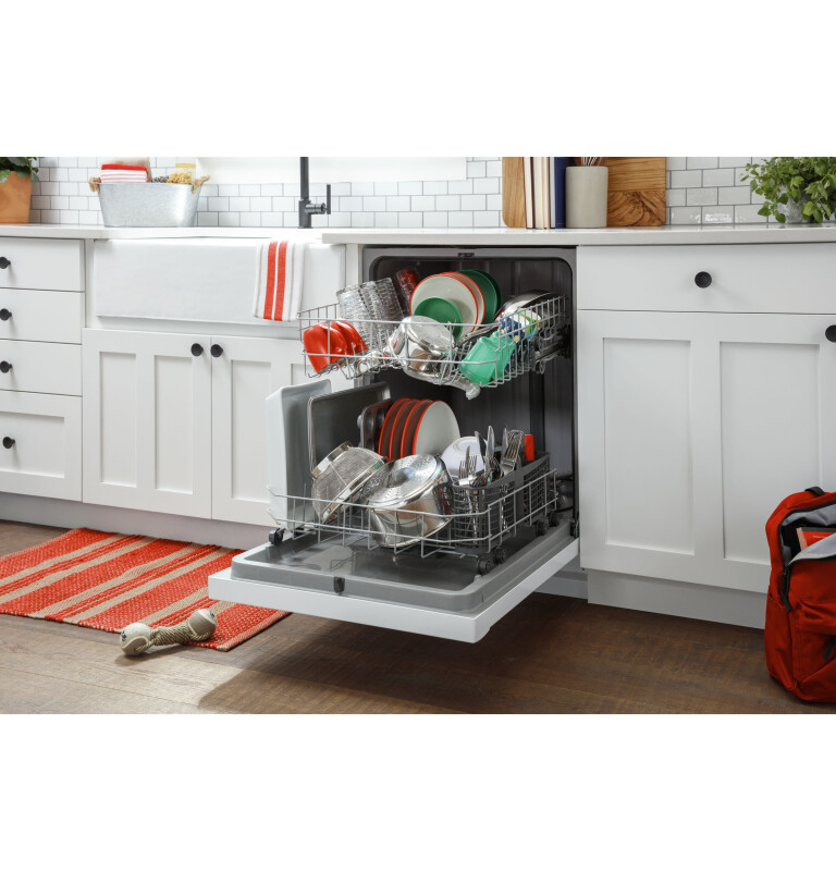 Two Button Dishwasher with Plastic Interior HDF330PGRWW