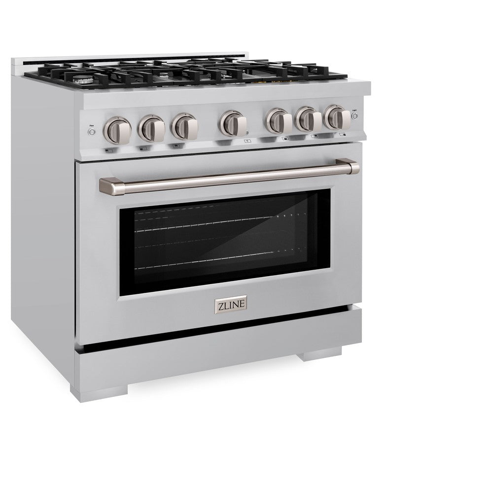 36 in. 5.2 cu. ft. Select Dual Fuel Range with 6 Burner Gas Cooktop and Electric Convection Oven HDR36