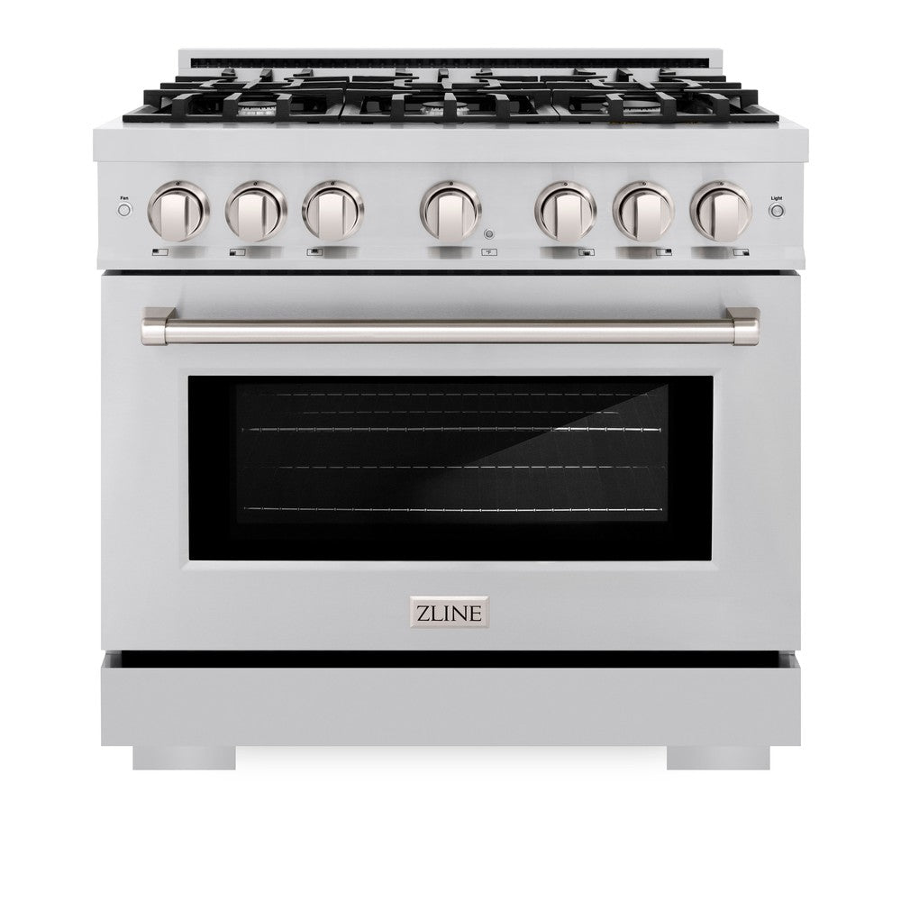 36 in. 5.2 cu. ft. Select Dual Fuel Range with 6 Burner Gas Cooktop and Electric Convection Oven HDR36