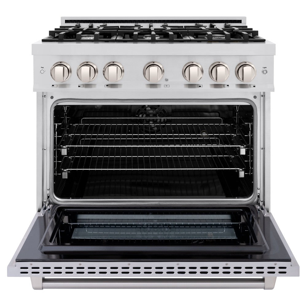 36 in. 5.2 cu. ft. Select Dual Fuel Range with 6 Burner Gas Cooktop and Electric Convection Oven HDR36