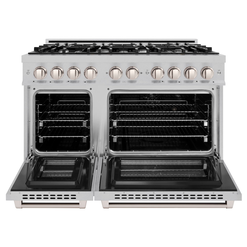 48 in. 6.7 cu. ft. Select Double Oven Dual Fuel Range with 8 Burner Gas Cooktop HDRS48, product image 3 of 14