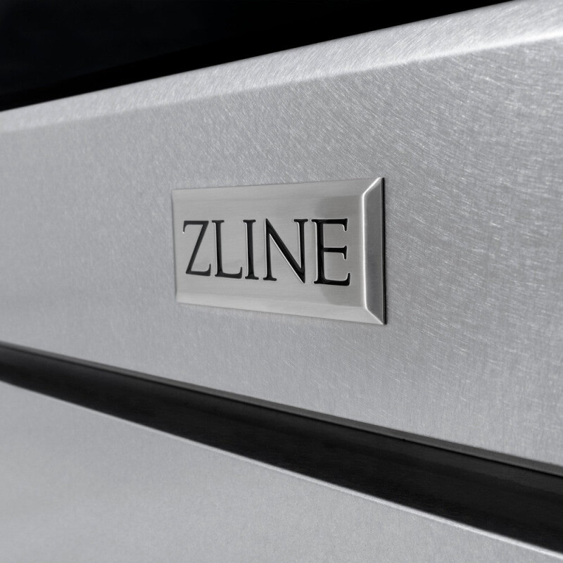 ZLINE 36 in. 5.2 cu. ft. Select Dual Fuel Range with Gas Cooktop and Electric Convection Oven in DuraSnow® Stainless Steel with 6 Brass Burners (HDRS-BR-36) HDRSBR36