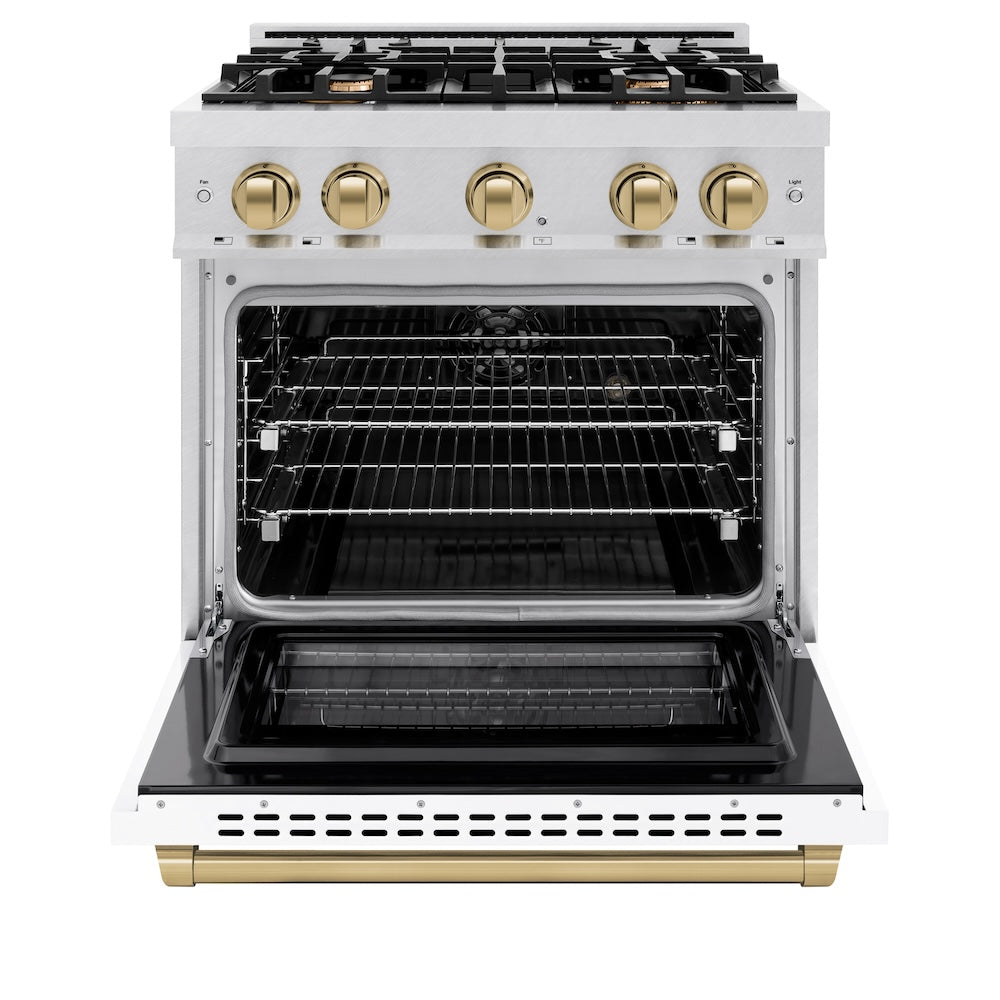 Autograph Edition 30 in. 4.2 cu. ft. Select Dual Fuel Range with 4 Burner Gas Cooktop and Electric Convection Oven HDRSZWM30CB, product image 3 of 12