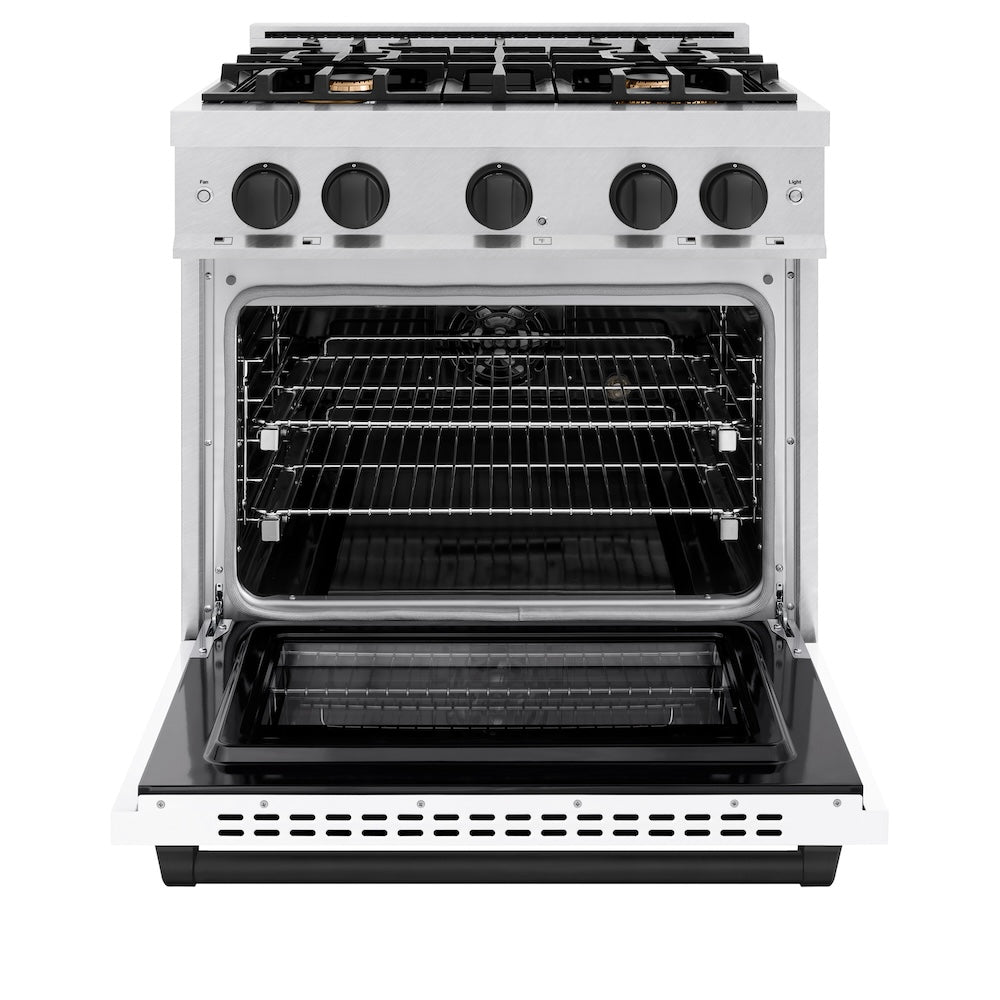 Autograph Edition 30 in. 4.2 cu. ft. Select Dual Fuel Range with 4 Burner Gas Cooktop and Electric Convection Oven HDRSZWM30MB, product image 3 of 12