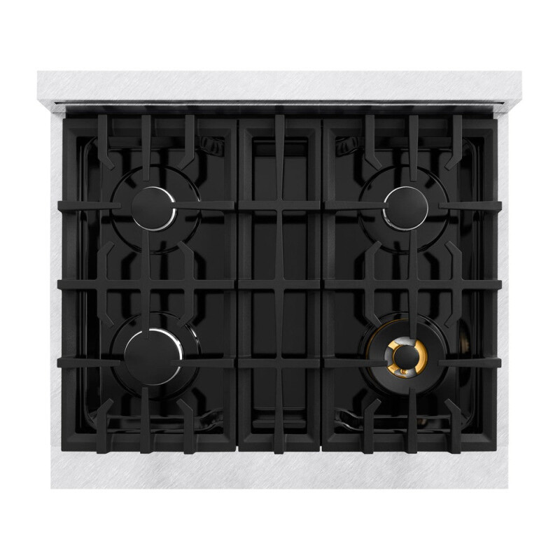 ZLINE 30 in. 4.2 cu. ft. Select Dual Fuel Range with 4 Burner Gas Cooktop and Electric Convection Oven in Stainless Steel with White Matte Door (HDR-WM-30) HDRWM30