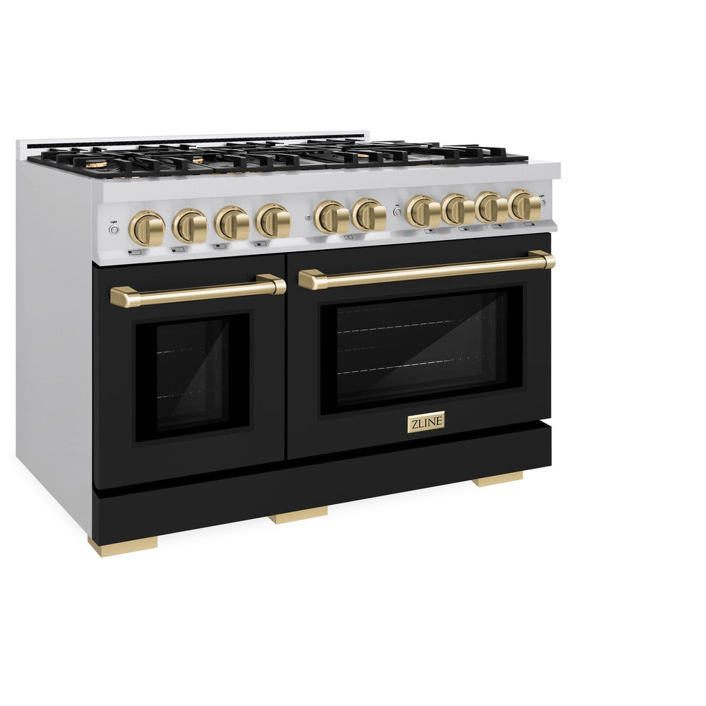 Autograph Edition 48 in. 6.7 cu. ft. Select Double Oven Dual Fuel Range with 8 Burner Gas Cooktop HDRZBLM48CB, product image 3 of 12
