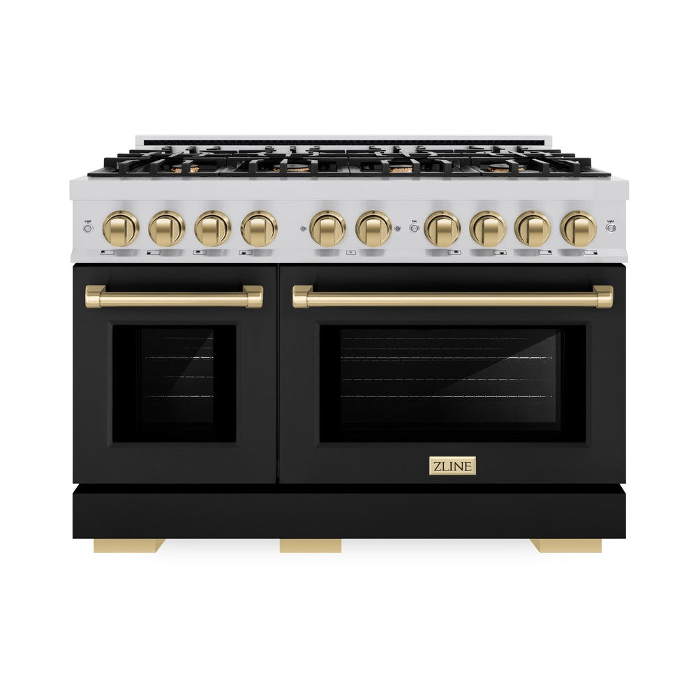 Autograph Edition 48 in. 6.7 cu. ft. Select Double Oven Dual Fuel Range with 8 Burner Gas Cooktop HDRZBLM48CB, product image 4 of 12
