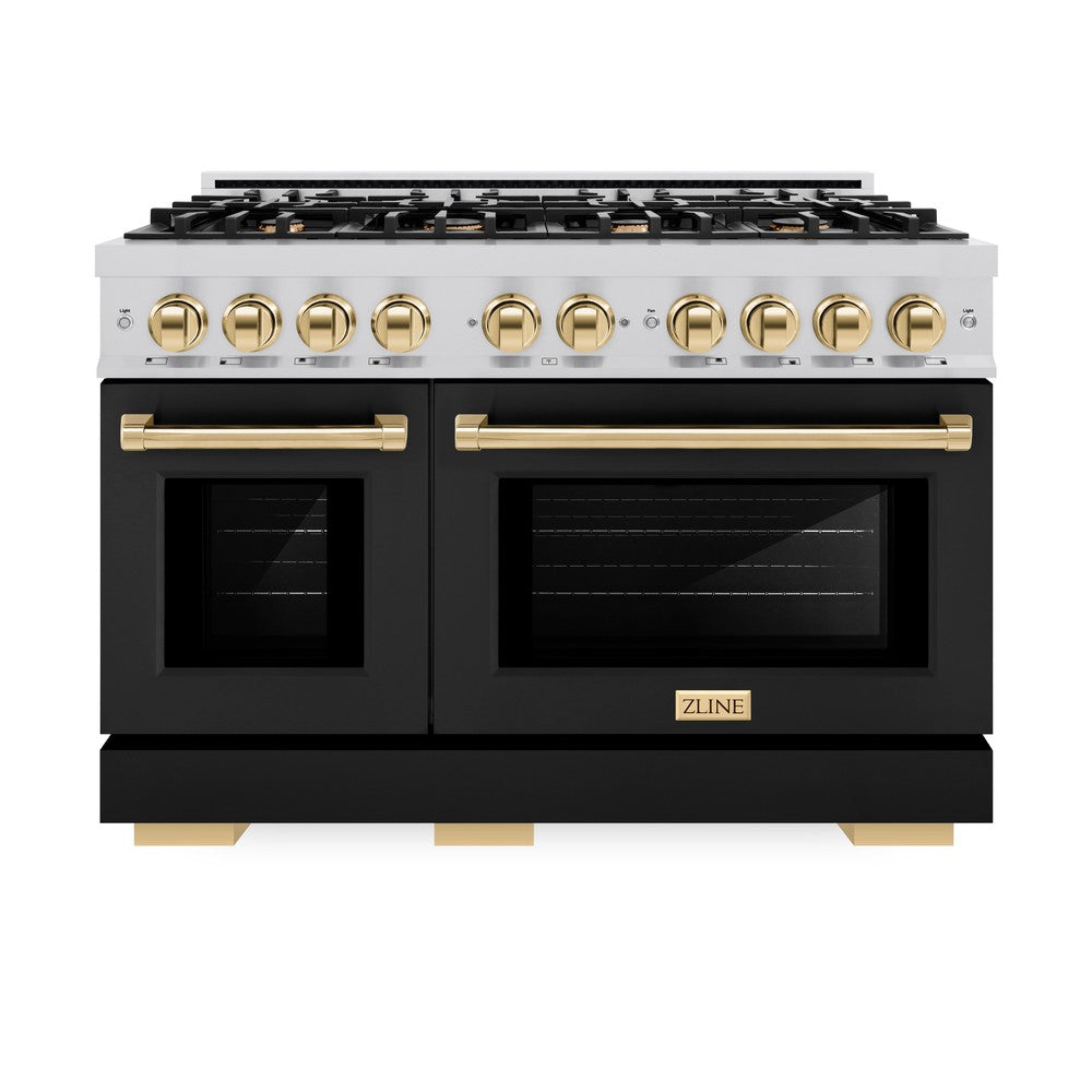 Autograph Edition 48 in. 6.7 cu. ft. Select Double Oven Dual Fuel Range with 8 Burner Gas Cooktop HDRZBLM48G, product image 2 of 12
