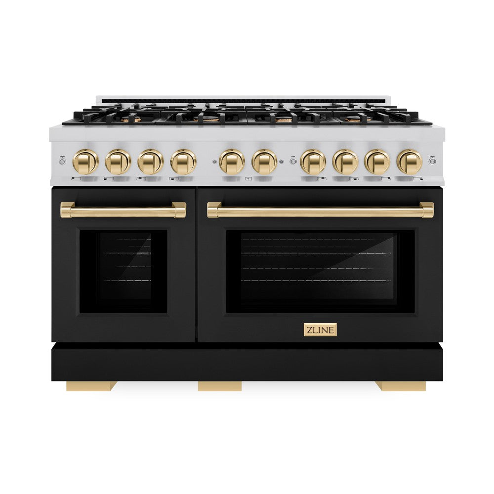 Autograph Edition 48 in. 6.7 cu. ft. Select Double Oven Dual Fuel Range with 8 Burner Gas Cooktop HDRZBLM48G, product image 4 of 12