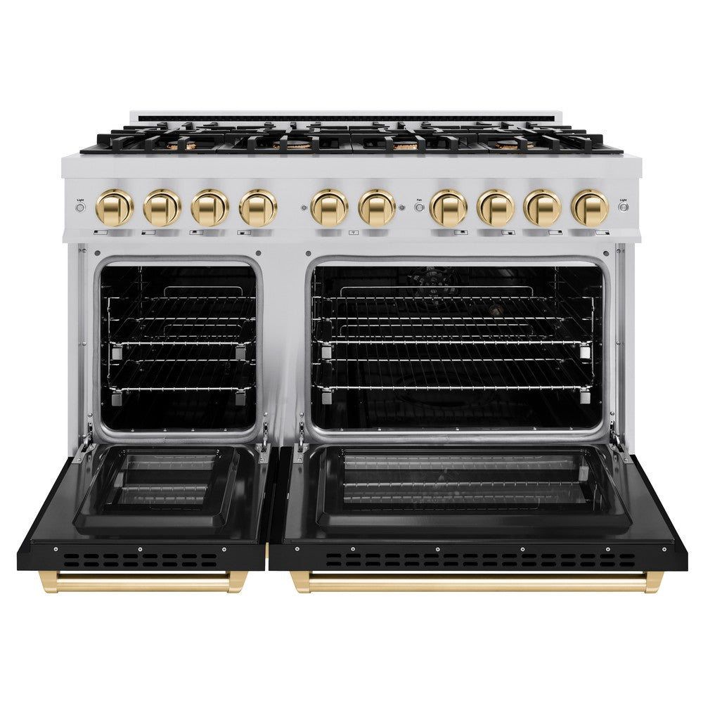 Autograph Edition 48 in. 6.7 cu. ft. Select Double Oven Dual Fuel Range with 8 Burner Gas Cooktop HDRZBLM48G, product image 5 of 12