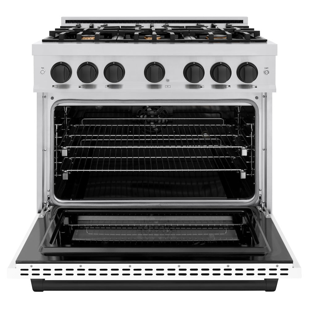 Autograph Edition 36 in. 5.2 cu. ft. Select Dual Fuel Range with 6 Burner Gas Cooktop and Electric Convection Oven HDRZWM36MB, product image 4 of 12