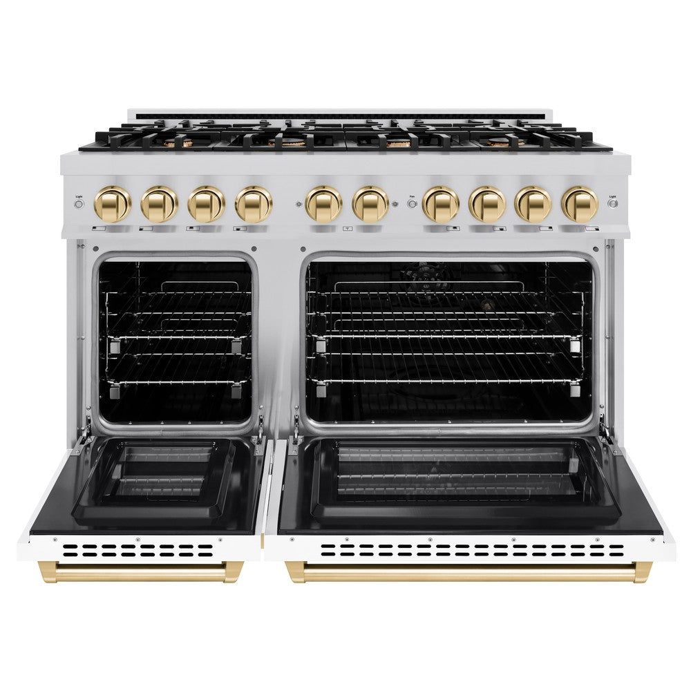 Autograph Edition 48 in. 6.7 cu. ft. Select Double Oven Dual Fuel Range with 8 Burner Gas Cooktop HDRZWM48G