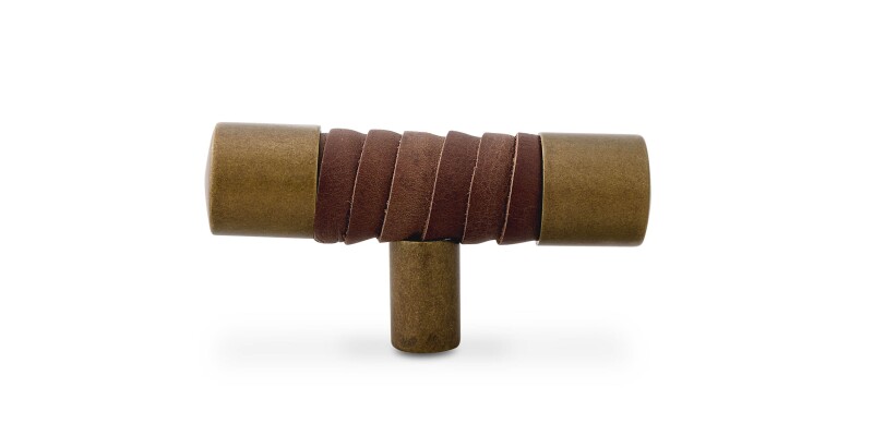 Cast & Forge #23 Leather Wrapped T Knob HDW23DLTPL03