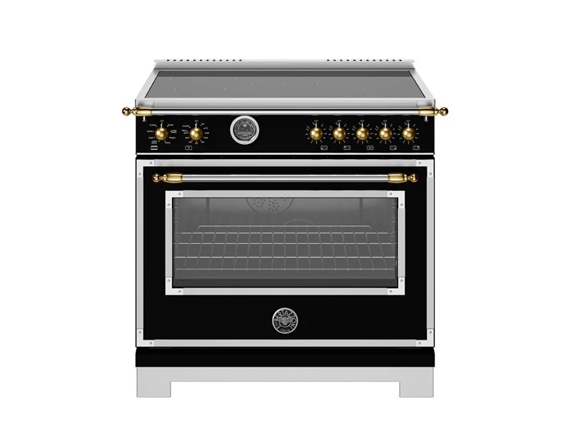 36 inch Induction Range, 5 Heating Zones and Cast Iron Griddle, Electric Self-Clean Oven - Gold Accents HER365ICFEPNG