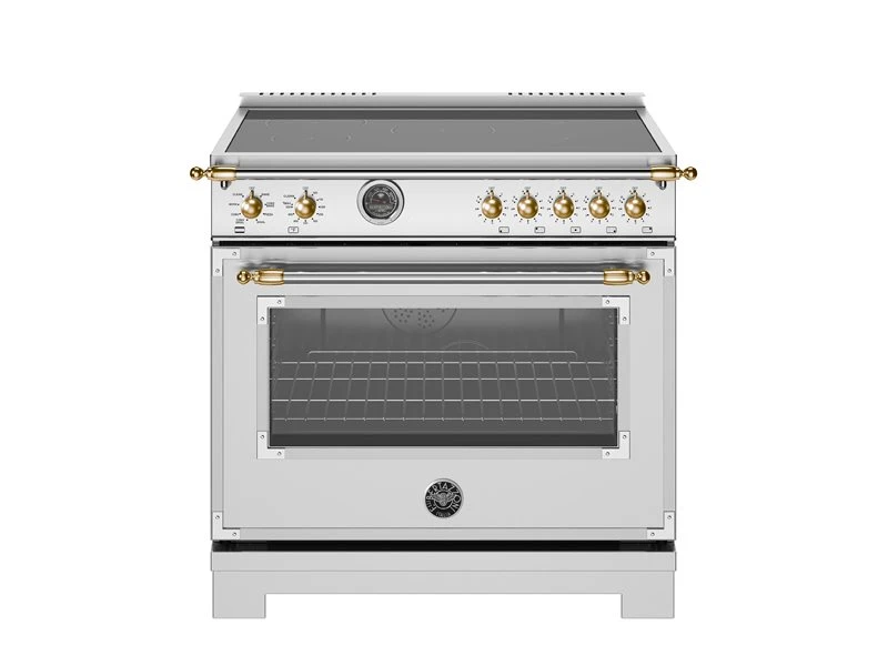 36 inch Induction Range, 5 Heating Zones and Cast Iron Griddle, Electric Self-Clean Oven - Gold Accents HER365ICFEPXG