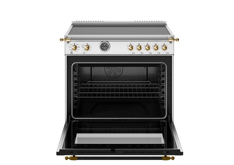 36 inch Induction Range, 5 Heating Zones and Cast Iron Griddle, Electric Self-Clean Oven - Gold Accents HER365ICFEPXG