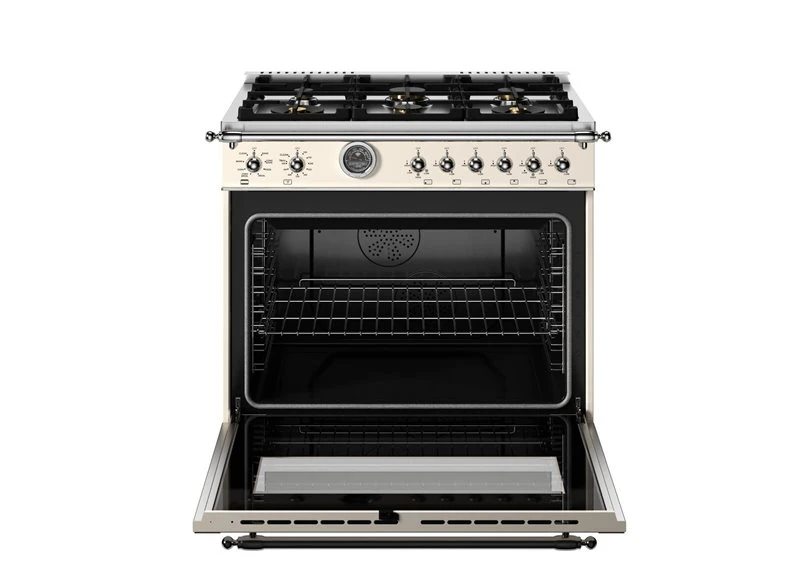 36 inch Dual Fuel Range, 6 Brass Burner and Cast Iron Griddle, Electric Self-Clean Oven HER366BCFEPAVT, product image 4 of 11