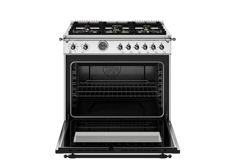 36 inch Dual Fuel Range, 6 Brass Burner and Cast Iron Griddle, Electric Self-Clean Oven HER366BCFEPXT, product image 4 of 15