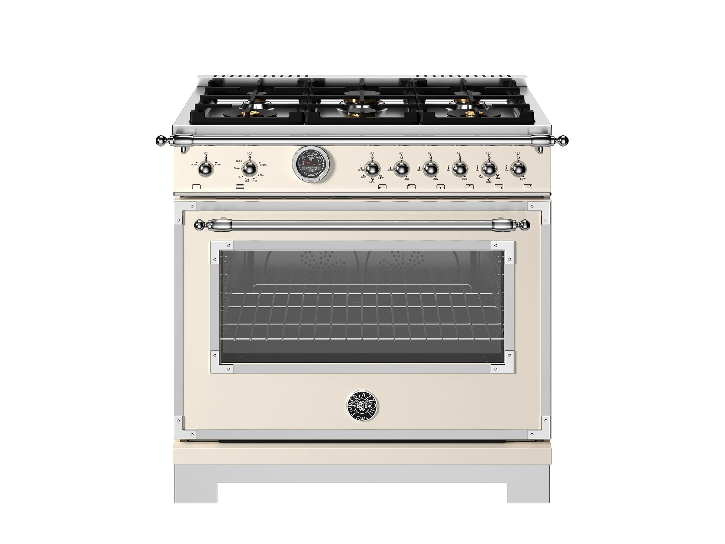 36 inch All Gas Range, 6 Brass Burners and Cast Iron Griddle HER366BCFGMAVT
