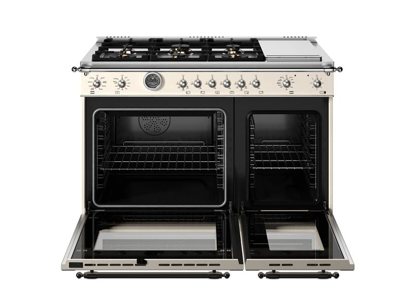 48 inch Dual Fuel Range, 6 Brass Burners and Griddle, Electric Self-Clean Oven HER486BTFEPAVT