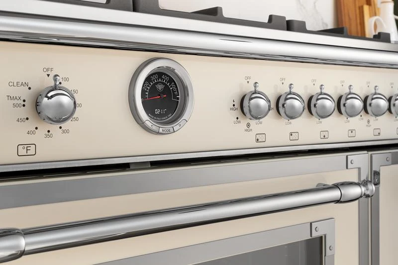 48 inch Dual Fuel Range, 6 Brass Burners and Griddle, Electric Self-Clean Oven HER486BTFEPAVT
