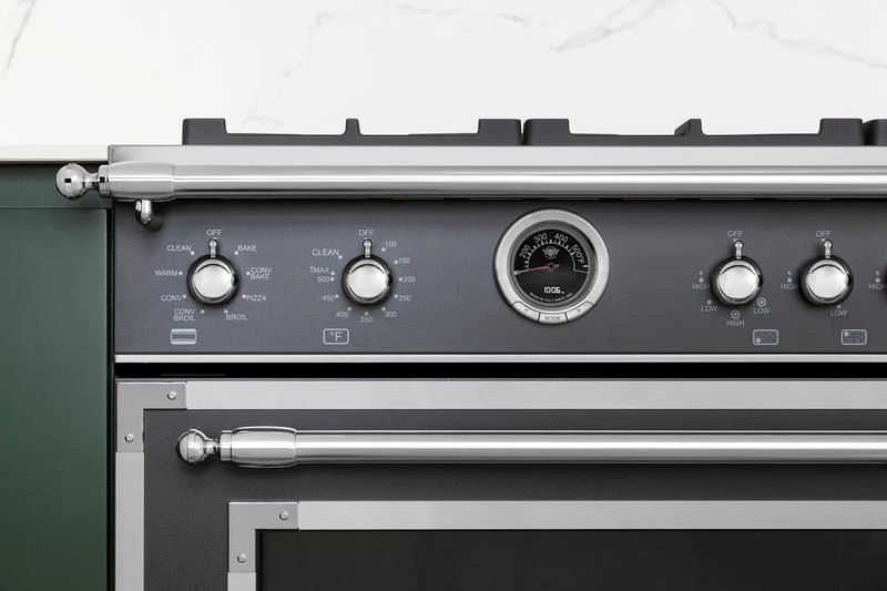 48 inch Dual Fuel Range, 6 Brass Burners and Griddle, Electric Self-Clean Oven HER486BTFEPNET
