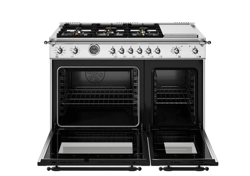 48 inch Dual Fuel Range, 6 Brass Burners and Griddle, Electric Self-Clean Oven HER486BTFEPXT