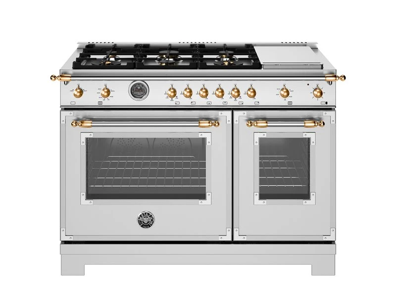 48 inch All-Gas Range 6 Brass Burner and Griddle - Gold Accents HER486BTFGMXG