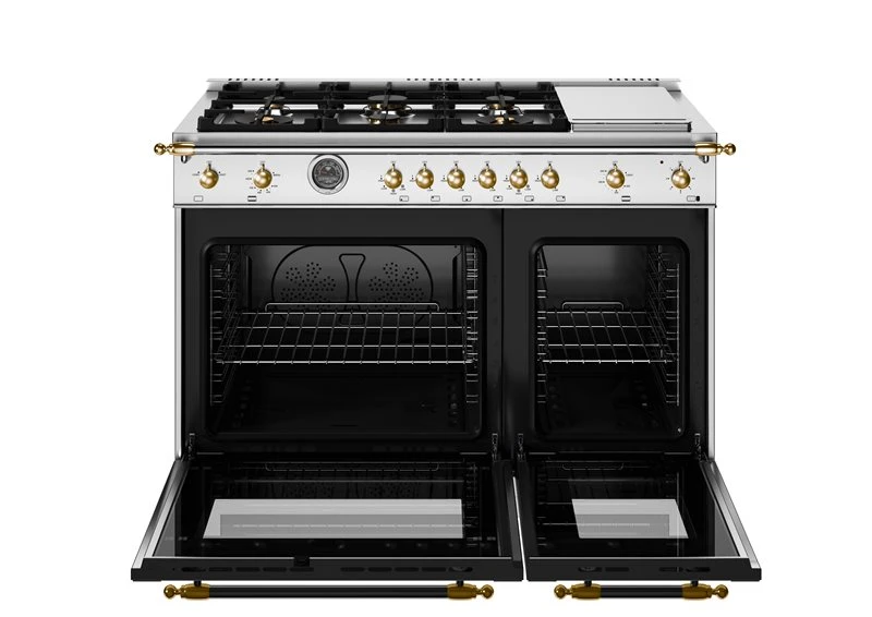48 inch All-Gas Range 6 Brass Burner and Griddle - Gold Accents HER486BTFGMXG