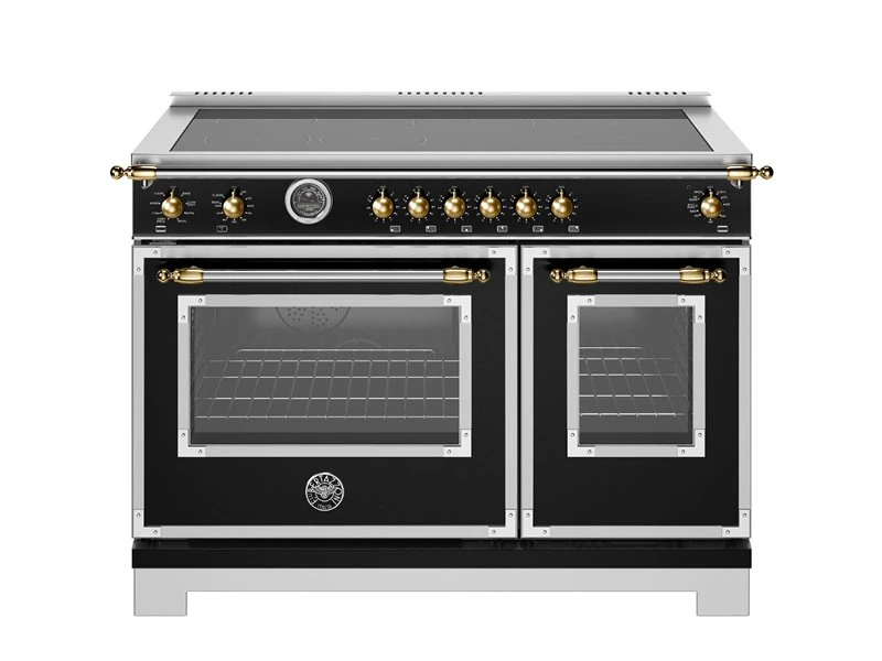 48 inch Induction Range, 6 Heating Zones and Cast Iron Griddle, Electric Self-Clean Oven - Gold Accents HER486IGFEPNG