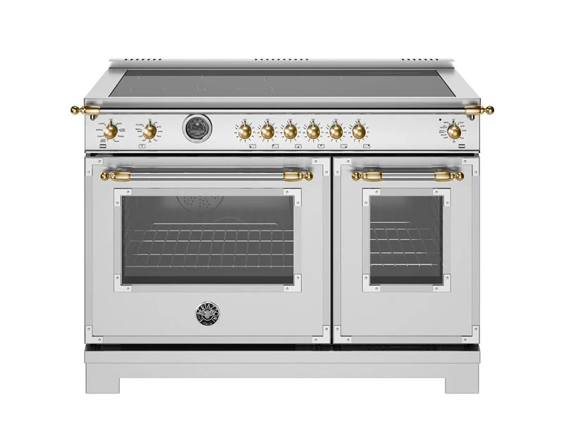 48 inch Induction Range, 6 Heating Zones and Cast Iron Griddle, Electric Self-Clean Oven - Gold Accents HER486IGFEPXG