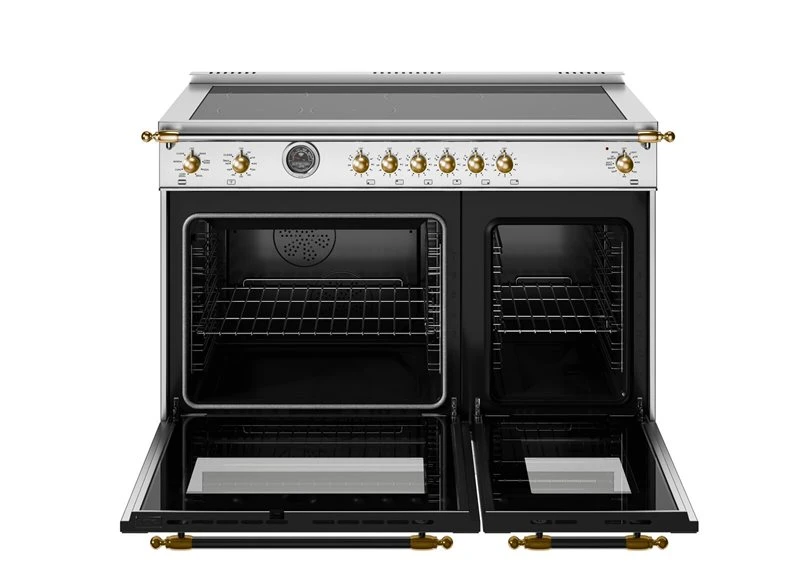 48 inch Induction Range, 6 Heating Zones and Cast Iron Griddle, Electric Self-Clean Oven - Gold Accents HER486IGFEPXG