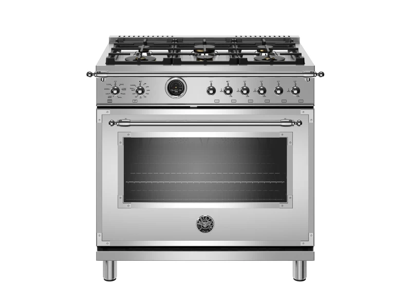 36 inch Dual Fuel Range, 6 Brass Burner, Electric Self-Clean Oven HERT366DFSXT