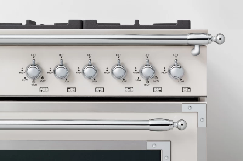 36 inch Dual Fuel Range, 6 Brass Burner, Electric Self-Clean Oven HERT366DFSXT, product image 3 of 5