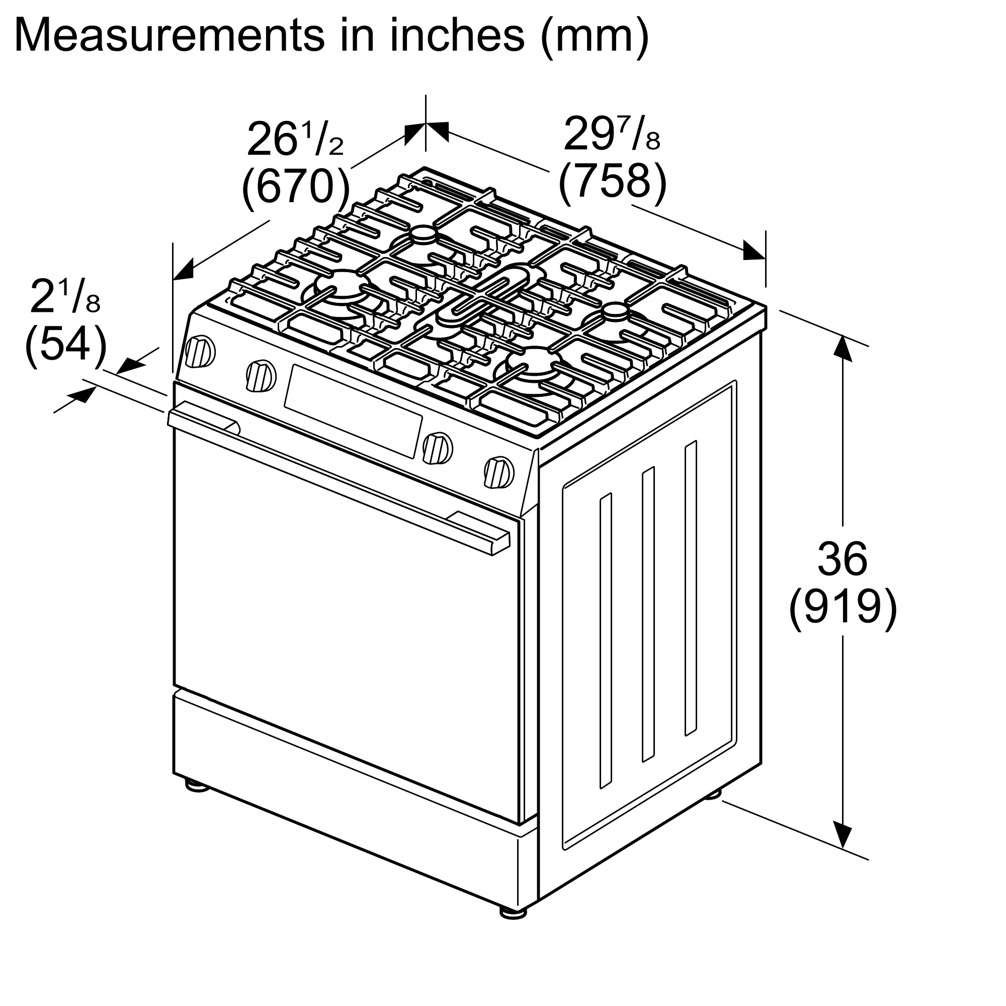 300 Series Slide-in Gas Range HGF3050MUC